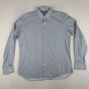 Culturata Shirt Mens XL Blue White Geometric Contemporary Fit Dress Button Up